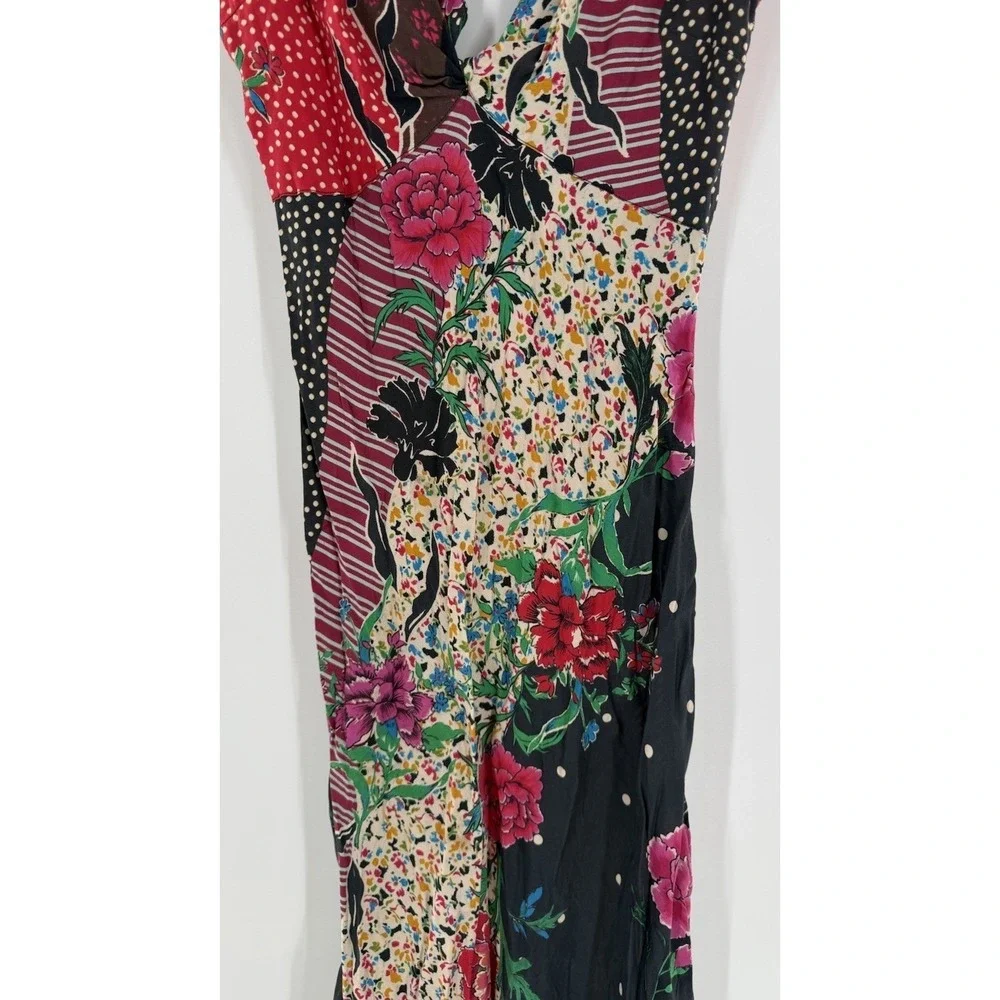 Free People Echo Chamber Maxi Dress Floral Size S Sundress Boho chic Patchwork